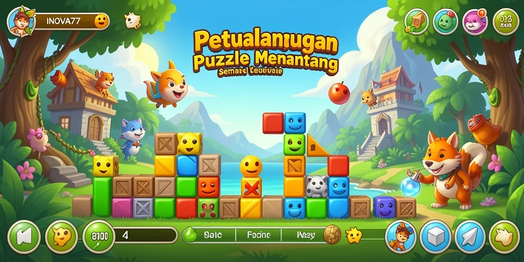 Screenshot gameplay INOVA77 menampilkan teka-teki menantang dan desain menarik.