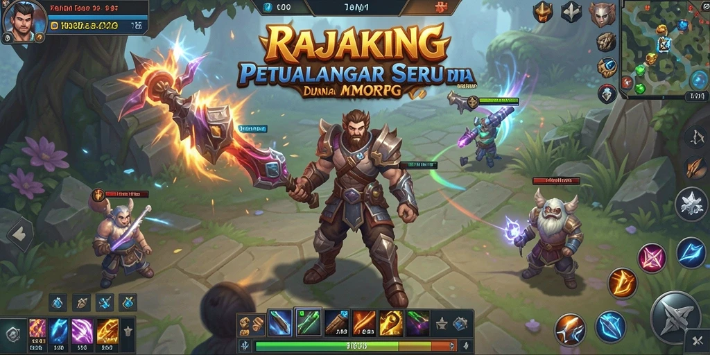 Gameplay seru RAJAKING dengan petualangan dan pertempuran di dunia MMORPG.