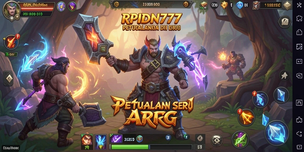 Screenshot gameplay RPIDN777 menampilkan aksi pertempuran seru dengan efek visual yang memukau.